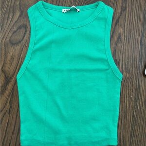 Zara Vibrant Green Sleeveless Top